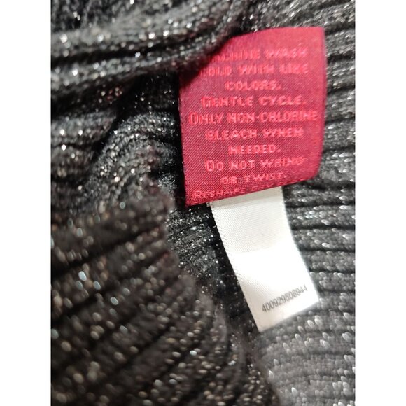 212 Collection L Womens Gray Sweater Turtleneck Ribbed Metallic Long Sleeve Knit - Picture 8 of 11